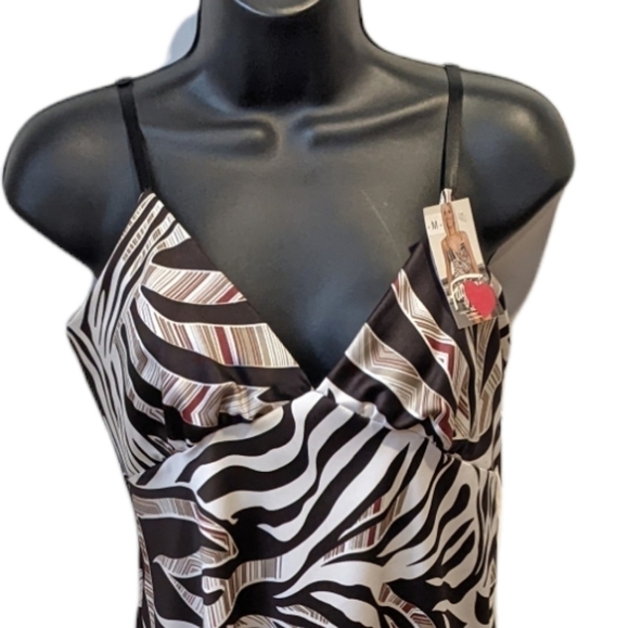 Nwt Fagioni animal print satin chemise slip dress medium - Picture 2 of 9